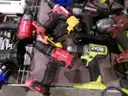 Lot of Various Battery Operated and Electric Drills and Tools.