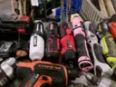 Lot of Various Battery Operated and Electric Drills and Tools.