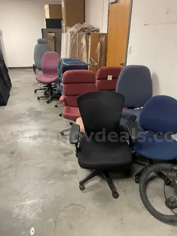 Lot of (10) Rolling Office Chairs and (1) Side Chair.
