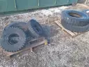 Lot of (5) Assorted Forklift Tires.