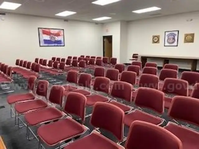 Lot of (68) Burgundy Plastic Stacking Chairs w/Fabric Seat.