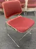 Lot of (68) Burgundy Plastic Stacking Chairs w/Fabric Seat.