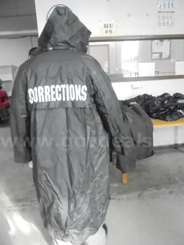 Lot of (9) Corrections Black Raincoats.