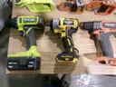 Lot of Various Drills, Drill Bits, and Tools.
