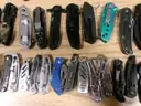 Lot of Approx. 120 Various Single Blade Knives.