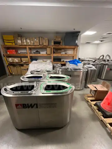 22 Large double opening trash cans