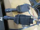 Tractor windshield washer control handles, Dump truck radiator &#x26; Toll chest. Radio system (5 Items).