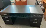 Lot of Desks &#x26; Credenza: 4 Items