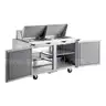 Delfield 4460NP-18M 60&#x22; 2 Door Refrigerated Sandwich Prep Table with wheels