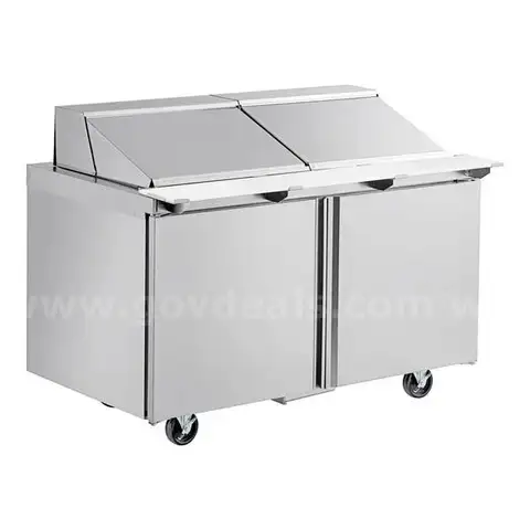 Delfield 4460NP-18M 60&#x22; 2 Door Refrigerated Sandwich Prep Table with wheels