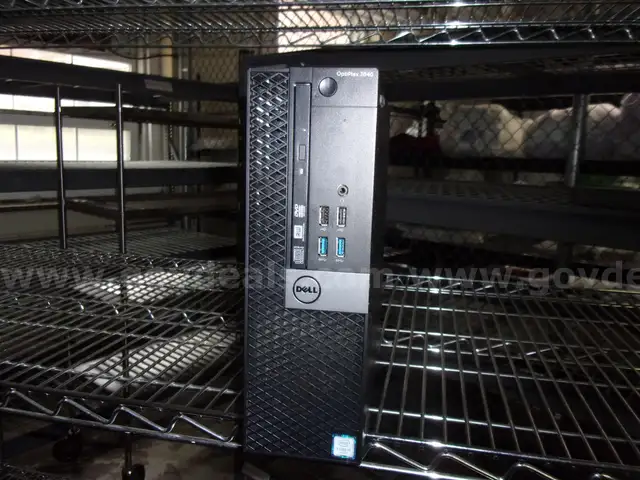 Five (5) HP Desktop computers and one (1) HP Printer.  Hard drives removed.