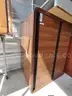 Desk with Credenza, Two Drawer Wood File Cabinet, and Copier Stand