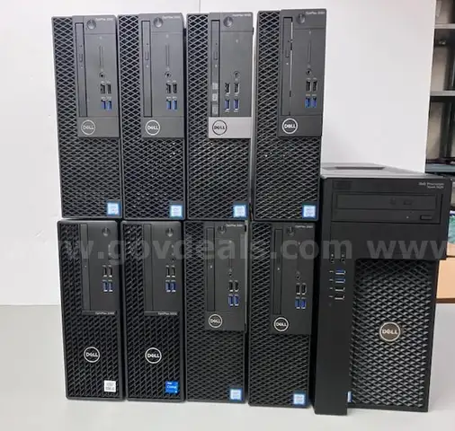 One Lot of Dell Computers(9), Keyboards(9), Mice(9)