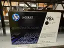 Black HP LaserJet and Staples Toner supplies