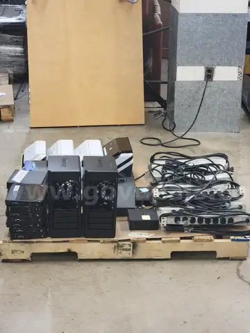 LOT OF 33 (DESKTOP, SERVER, DOCKING STATION, SURGE PROTECTOR, ROUTERS)