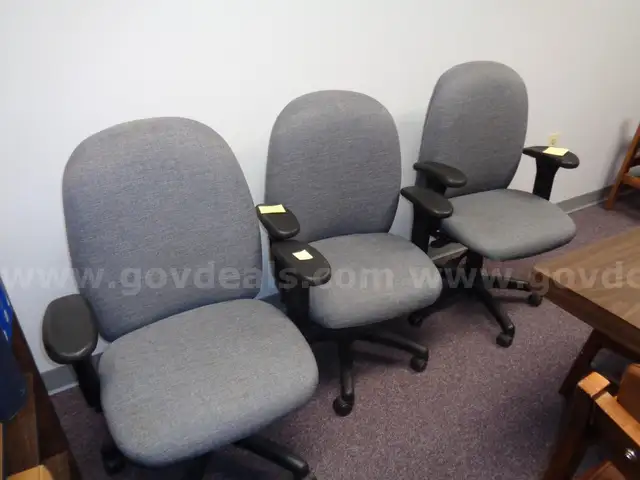 Lot of (3) Blue Cloth Chairs