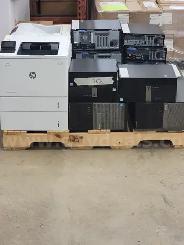 LOT OF 12 DESKTOPS AND 2 PRINTERS