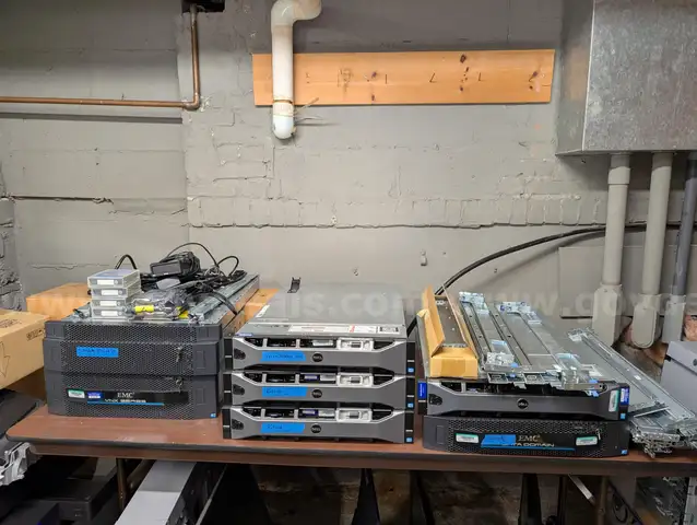 Lot of computer servers, storage and memory