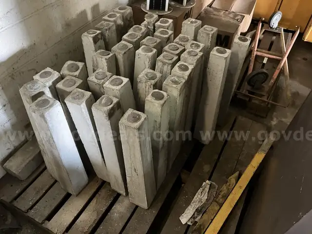 (36) Concrete Survey Monuments approx. 3 1/2" square by 24" tall with a bronze marker on top