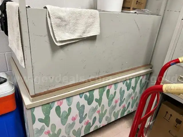 1 lot teacher desks, file cabinet