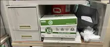 1 lot teacher desks, file cabinet
