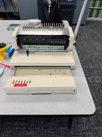 1 lot library books, binding machine, platform scales