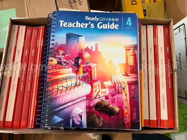 1 lot ReadyGen materials, Illustrative Math books, and classroom posters