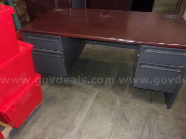 metal desk wood top