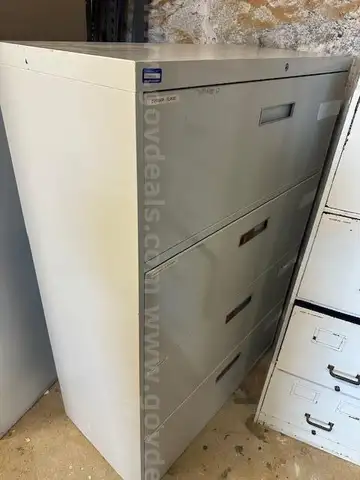 (3) 4 drawer metal filing cabinets