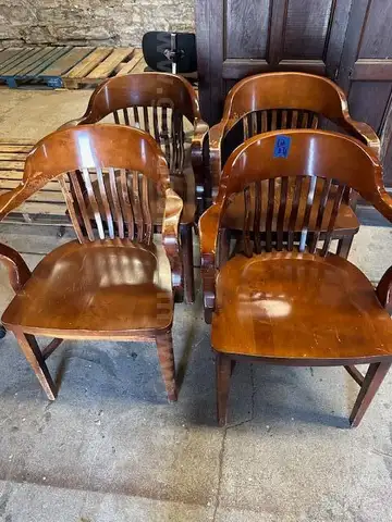 (4) Solid Wood office chairs