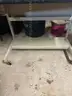 Small metal Faux Wood rolling desk
