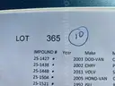 Lot of 10 Impounded Vehicles   #365 OPERATIONAL CONDITION UNKNOWN UNTESTED