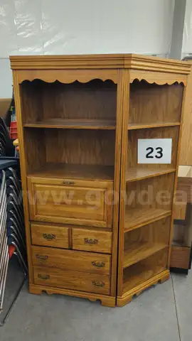 Bookcase with matching corner shelf ( two-piece set)