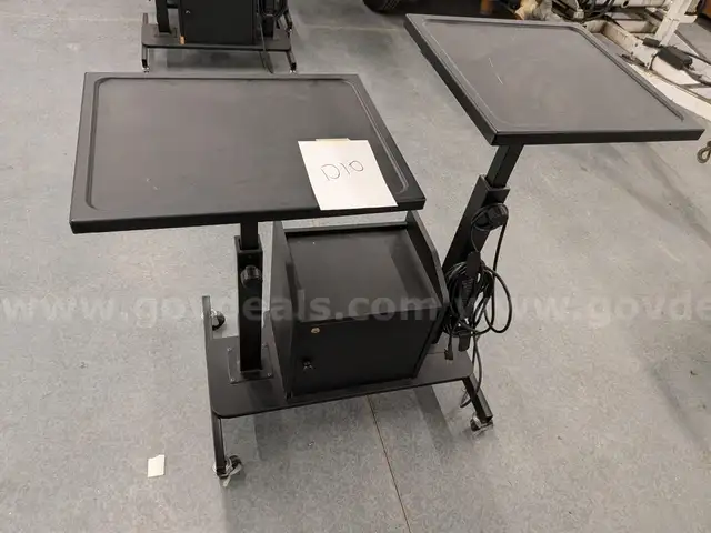 AV cart with 2 adjustable height table tops
