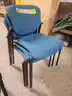 Chairs, stacking, teal, 3 each, lot 0824, AR25035717-001