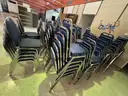 Grouping of blue chairs