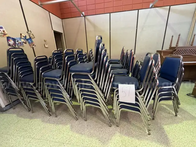 Grouping of blue chairs
