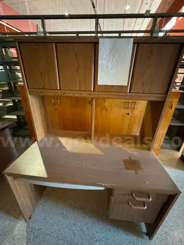 Desk and long cabinet