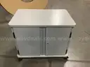 Grey Cart on Caster Wheels with 14 Plastic Shelves