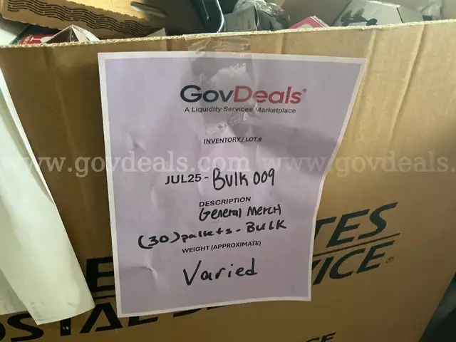 General Merchandise: &#x22;Bulk&#x22; Trailer Load (30-Gaylord Boxes) JUL25-BULK009