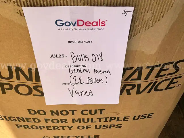 General Merchandise: &#x22;Bulk&#x22; Load (22-Gaylord Boxes) JUL25-BULK018