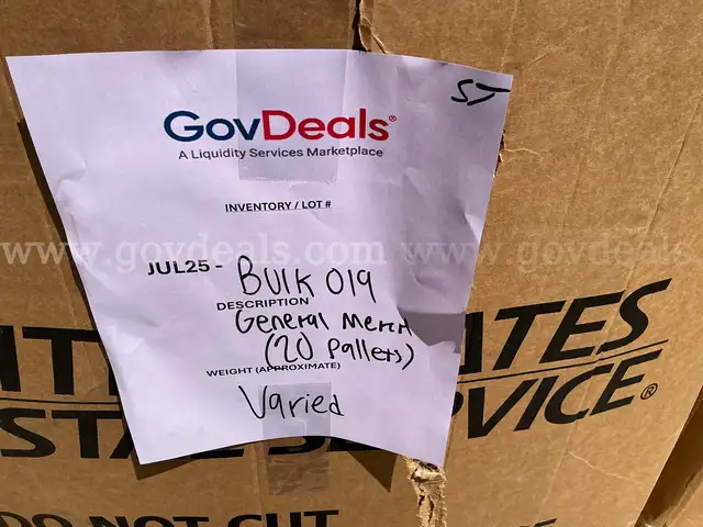 General Merchandise: &#x22;Bulk&#x22; Load (20-Gaylord Boxes) JUL25-BULK019