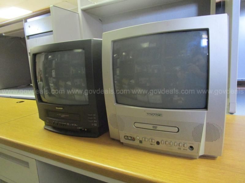 1) USED SHARP TV-VCR COMBINATION, (1) USED MAGNAVOX DVD