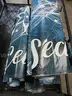 USED (20) CELEBRATE THE SEASON WHITE/BLUE BANNERS  30 &#x22;W x 80&#x22; L