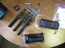 USED SIRCHIE KRIME-SITE FINGERPRINTING SET; INCLUDES UV LIGHT, LENSES, AND BRACKETS