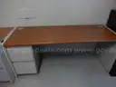 USED (1) STEELCASE DESK, BROWN TOP, 5-DRAWER RIGHT, (1) STEELCASE DESK, BROWN TOP, 2-DRAWER LEFT