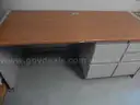USED (1) STEELCASE DESK, BROWN TOP, 5-DRAWER RIGHT, (1) STEELCASE DESK, BROWN TOP, 2-DRAWER LEFT