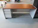 (2) USED STEELCASE DESKS; (2) USED VERTICAL FILE CABINETS