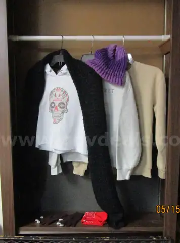 USED/WASHED SWEATSHIRTS, SCARF, HAT GLOVES.
