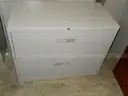 USED (1) GREY METAL, 2-DRAWER LATERAL 18&#x22;D X 36&#x22;W X 28&#x22;H